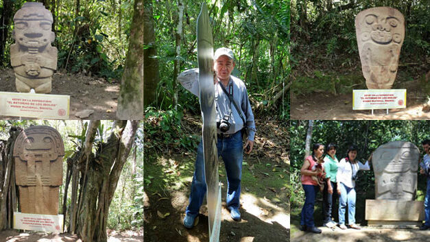 Pre-Columbian statues replaced by cardboard cutouts