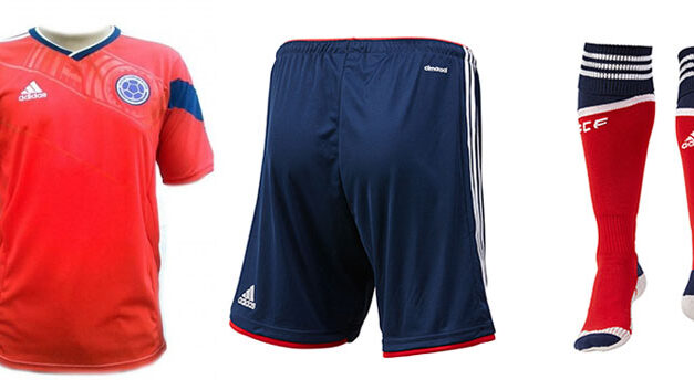 Colombia secondary soccer kit returns to red for Brazil 2014