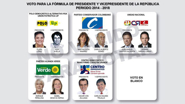Colombia presidential voting card is created