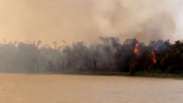Wildfire destroying northwestern Colombia jungles