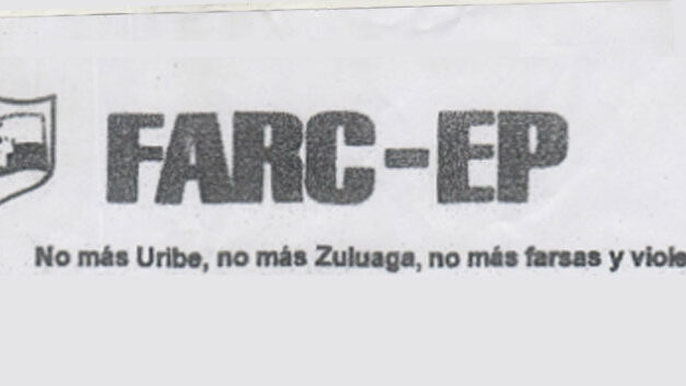 FARC-signed pamphlet threatens Uribe party members and northeast Colombia radio station