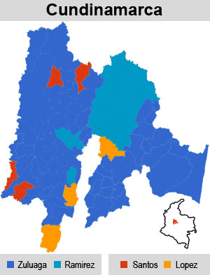 1st round voting behavior in Cundinamarca