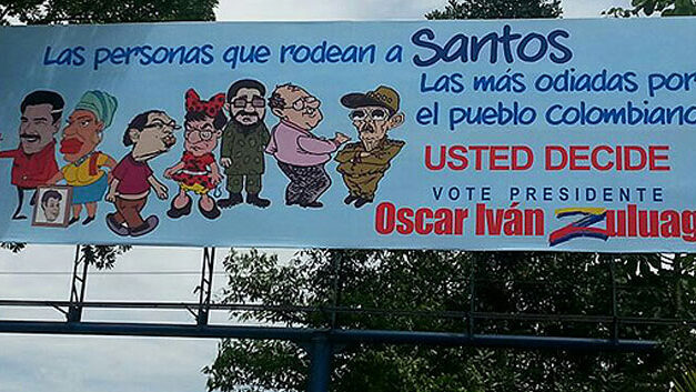Controversial election billboards reported in central Colombia