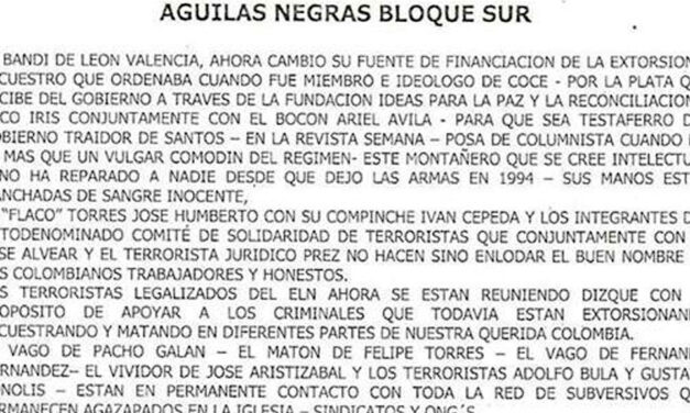 Leftist Colombian senators and Bogota mayor receive death threat