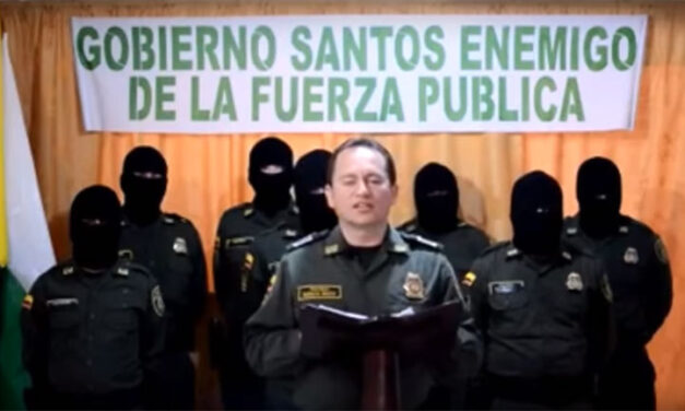 Masked men in police uniform call Santos enemy of Colombia’s security forces