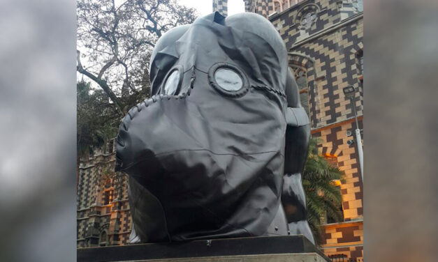 Medellin’s Botero statues given gas masks amid air pollution crisis