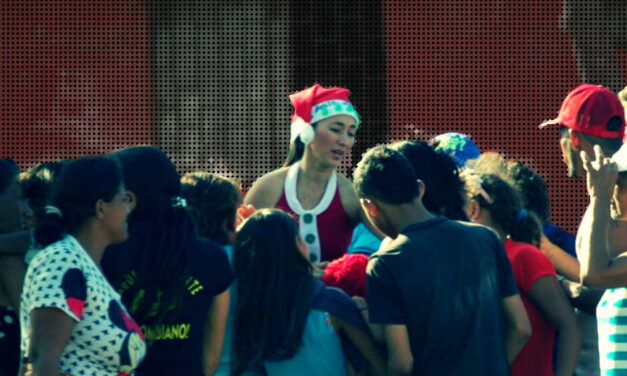 Celebrating Christmas in a bus terminal