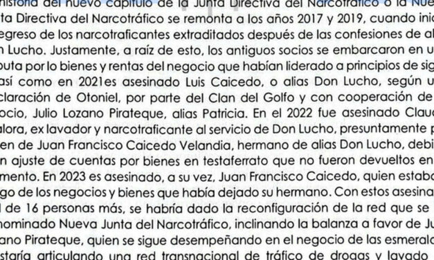 Colombia’s “intelligence” report on the “Junta del Narcotrafico”