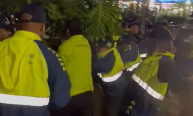 Medellin mayor’s goon squad attacks peaceful Palestine solidarity protest